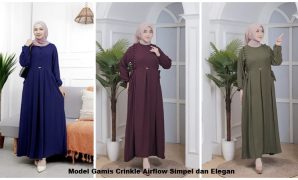 Model Gamis Crinkle Airflow Simpel dan Elegan Gamis Crinkle Airflow