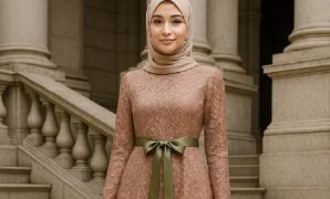 Tren Fashion Muslimah dengan Model Gamis Pita Pinggang Model Gamis Pita Pinggang